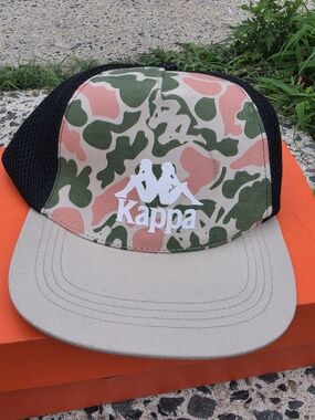 Kappa Camo Trucker Hat in Green & Pink